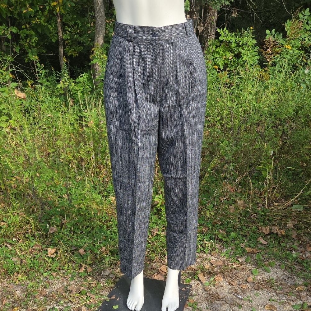 Classic Black & White Patterned Womens Dress Pants